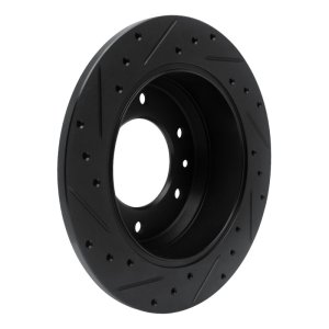 Hyundai Entourage Brake Rotor (1) - Rear Right - R1 Concepts - Drilled & Slotted - Black - `06-`14